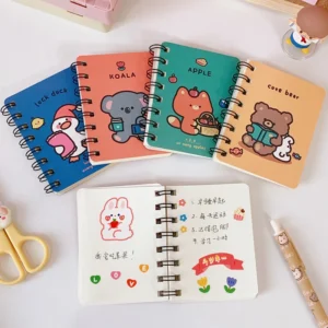 Pocket Book Notebooks Small Flower Love Small Cute Side Flip Coil Book Student Mini Portable Flip Notepad10.5x8cm