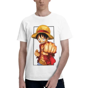 Cool luffy Men's T Shirts One Piece Creative Tee Shirt Short Sleeve O Neck Pure Cotton Graphic Printed Clothing T-Shirt